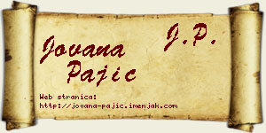 Jovana Pajić vizit kartica